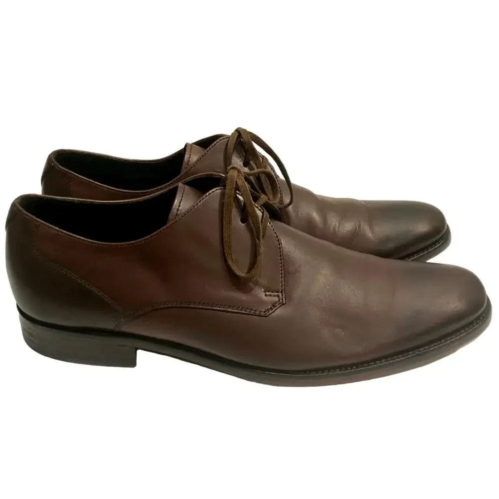 John Varvatos Luxe Lace Up Leather Oxfords Brown | Men 9.5 EUC